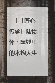 「匠心·传承」陆德怀：墨线里的木构人生