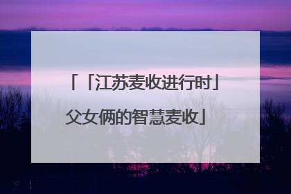 「江苏麦收进行时」父女俩的智慧麦收