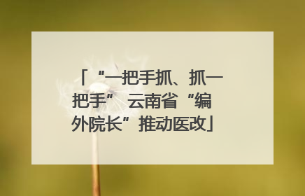 “一把手抓、抓一把手” 云南省“编外院长”推动医改