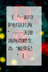 “一起守护好这片海”——天津渤海湾畔生态“蜕变记”