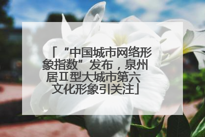 “中国城市网络形象指数”发布，泉州居Ⅱ型大城市第六 文化形象引关注