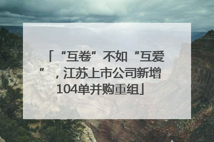 “互卷”不如“互爱”，江苏上市公司新增104单并购重组