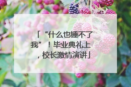 “什么也锤不了我”！毕业典礼上，校长激情演讲