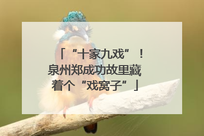 “十家九戏”！泉州郑成功故里藏着个“戏窝子”