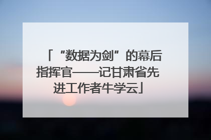 “数据为剑”的幕后指挥官——记甘肃省先进工作者牛学云