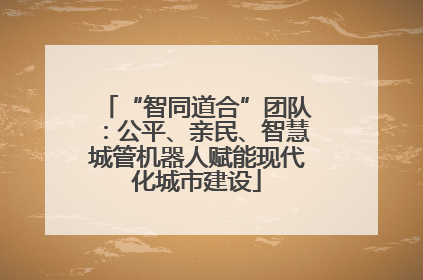 “智同道合”团队：公平、亲民、智慧城管机器人赋能现代化城市建设