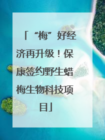 “梅”好经济再升级！保康签约野生蜡梅生物科技项目