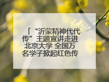 “沂蒙精神代代传”主题宣讲走进北京大学 全国万名学子掀起红色传承热潮