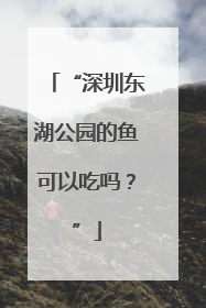 “深圳东湖公园的鱼可以吃吗？”