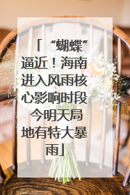 “蝴蝶”逼近！海南进入风雨核心影响时段 今明天局地有特大暴雨