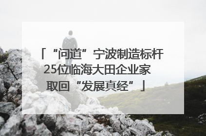 “问道”宁波制造标杆 25位临海大田企业家取回“发展真经”
