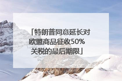 特朗普同意延长对欧盟商品征收50%关税的最后期限