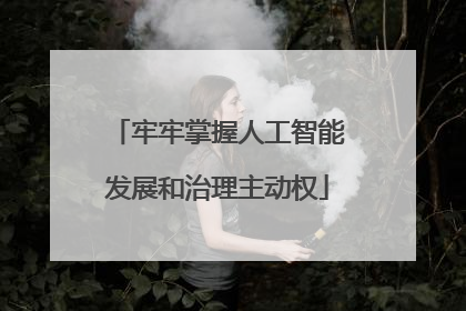 牢牢掌握人工智能发展和治理主动权