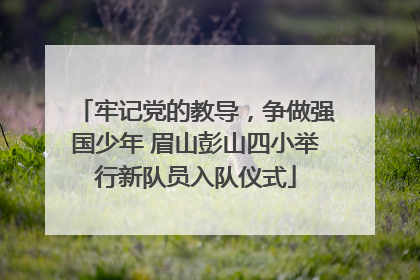 牢记党的教导，争做强国少年 眉山彭山四小举行新队员入队仪式