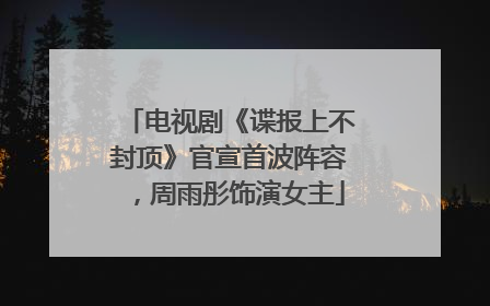 电视剧《谍报上不封顶》官宣首波阵容，周雨彤饰演女主