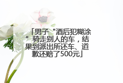 男子“酒后犯糊涂”骑走别人的车，结果到派出所还车、道歉还赔了500元