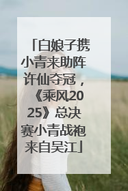 白娘子携小青来助阵许仙夺冠，《乘风2025》总决赛小青战袍来自吴江