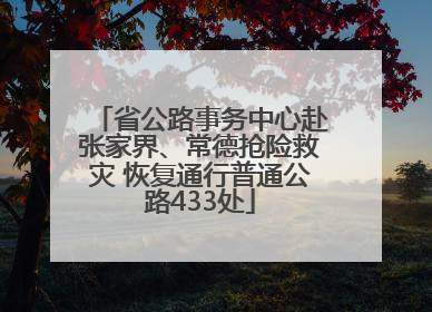 省公路事务中心赴张家界、常德抢险救灾 恢复通行普通公路433处