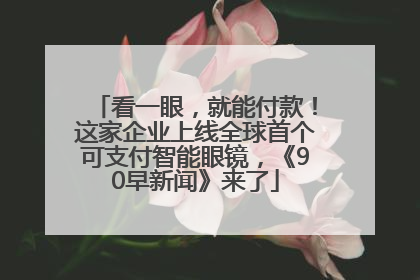 看一眼，就能付款！这家企业上线全球首个可支付智能眼镜，《90早新闻》来了