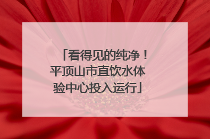 看得见的纯净！平顶山市直饮水体验中心投入运行