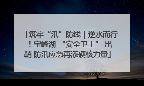 筑牢“汛”防线｜逆水而行！宝峰湖 “安全卫士” 出鞘 防汛应急再添硬核力量
