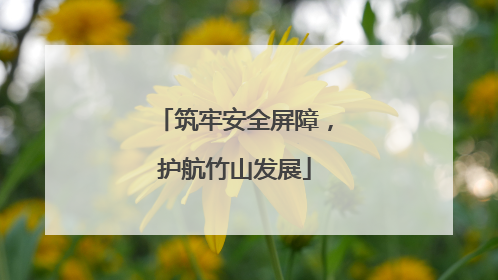 筑牢安全屏障，护航竹山发展