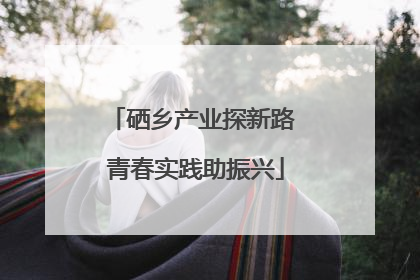 硒乡产业探新路 青春实践助振兴