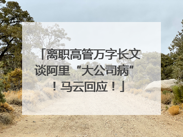 离职高管万字长文谈阿里“大公司病”！马云回应！