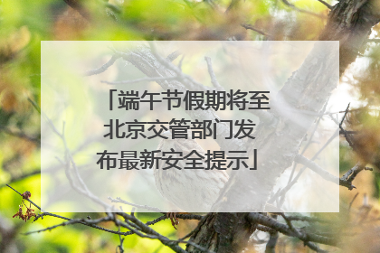 端午节假期将至 北京交管部门发布最新安全提示