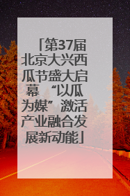 第37届北京大兴西瓜节盛大启幕 “以瓜为媒”激活产业融合发展新动能