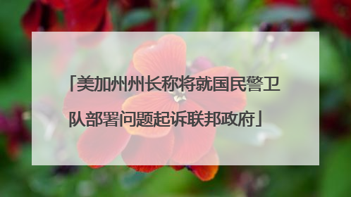 美加州州长称将就国民警卫队部署问题起诉联邦政府
