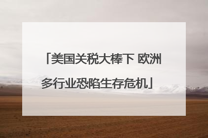 美国关税大棒下 欧洲多行业恐陷生存危机