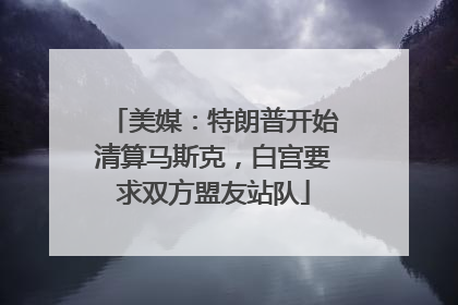 美媒：特朗普开始清算马斯克，白宫要求双方盟友站队
