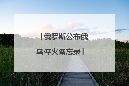 俄罗斯公布俄乌停火备忘录