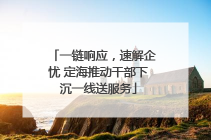 一链响应，速解企忧 定海推动干部下沉一线送服务
