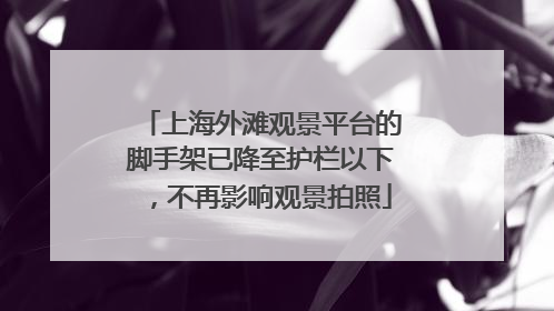 上海外滩观景平台的脚手架已降至护栏以下，不再影响观景拍照