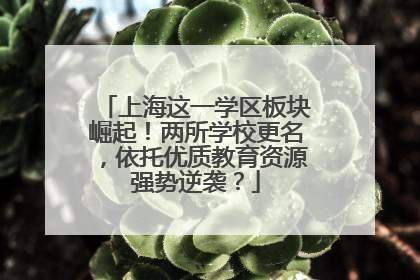 上海这一学区板块崛起！两所学校更名，依托优质教育资源强势逆袭？