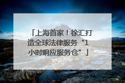 上海首家！徐汇打造全球法律服务“1小时响应服务仓”