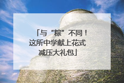 与“粽”不同！这所中学献上花式减压大礼包