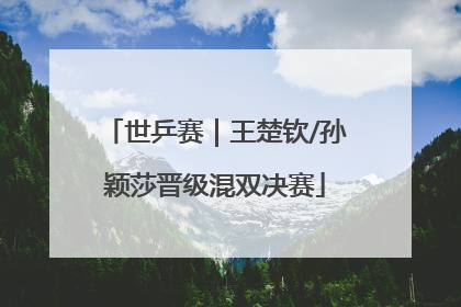 世乒赛｜王楚钦/孙颖莎晋级混双决赛