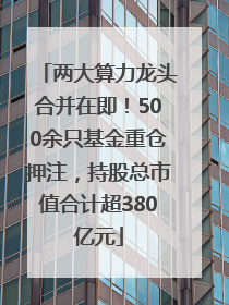 两大算力龙头合并在即！500余只基金重仓押注，持股总市值合计超380亿元