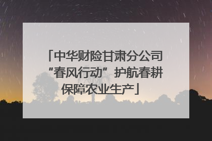 中华财险甘肃分公司“春风行动”护航春耕 保障农业生产