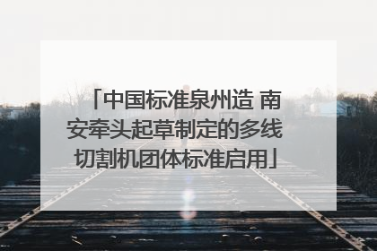 中国标准泉州造 南安牵头起草制定的多线切割机团体标准启用