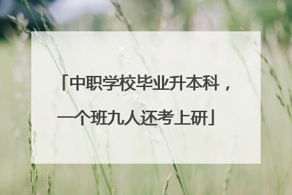 中职学校毕业升本科，一个班九人还考上研