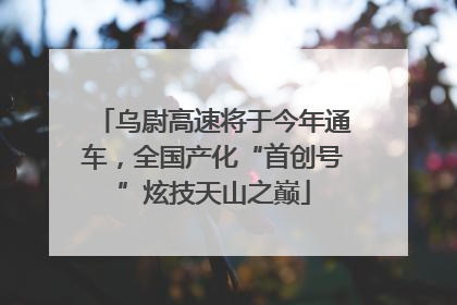 乌尉高速将于今年通车，全国产化“首创号”炫技天山之巅