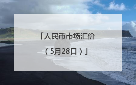 人民币市场汇价（5月28日）