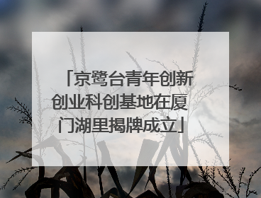 京鹭台青年创新创业科创基地在厦门湖里揭牌成立