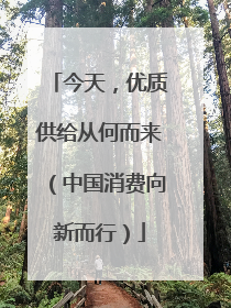 今天，优质供给从何而来（中国消费向新而行）