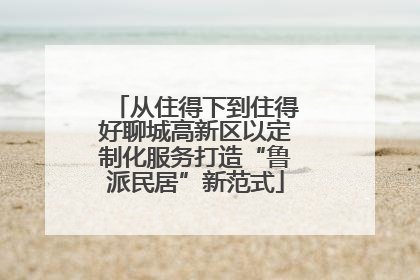 从住得下到住得好聊城高新区以定制化服务打造“鲁派民居”新范式