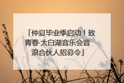仲夏毕业季启动！致青春·太白湖音乐会音浪合伙人招募令
